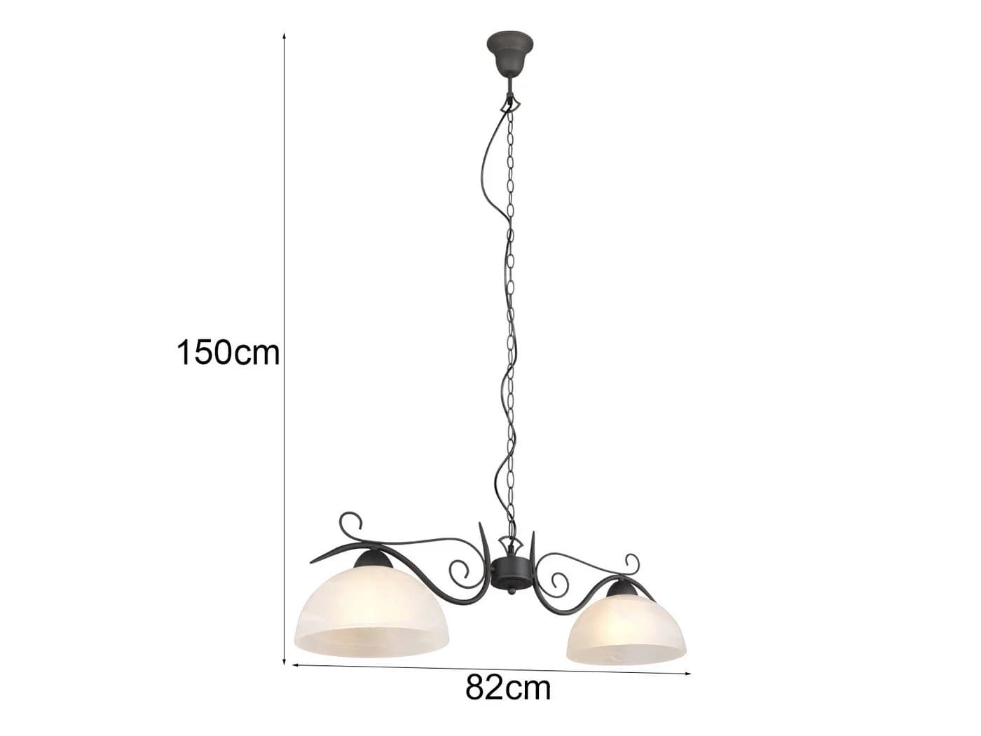 Reality Leuchten LED Pendelleuchte Landhausstil Warmweiß 2-flammig - Bild 4