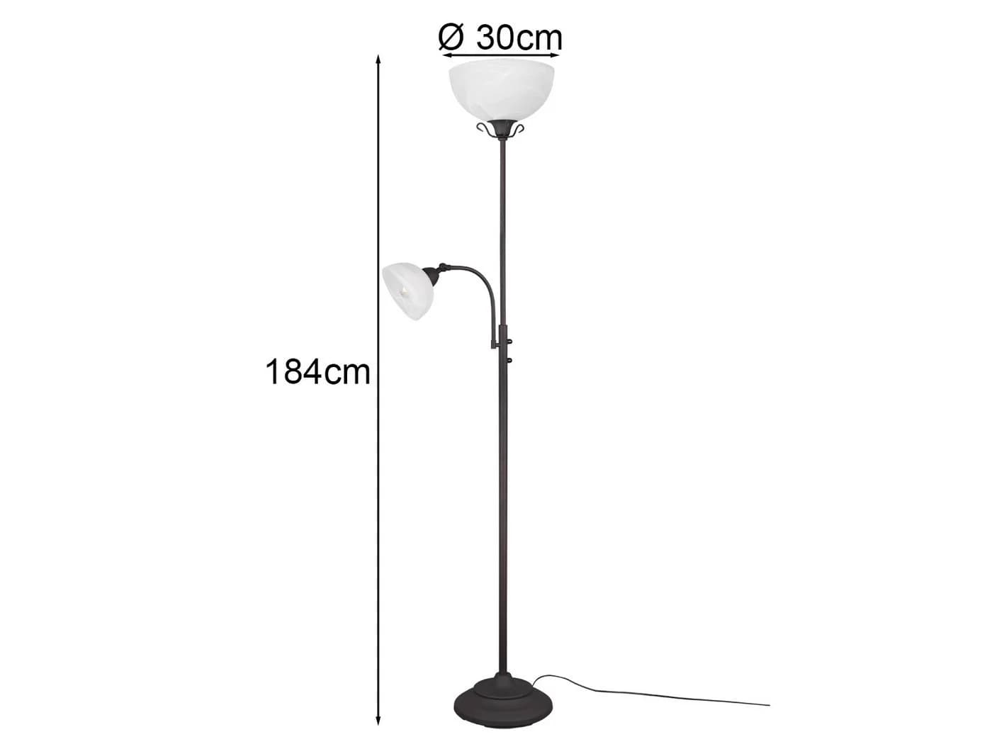 Reality Leuchten LED Deckenfluter Landhausstil mit Leselampe Dimmbar - Bild 4