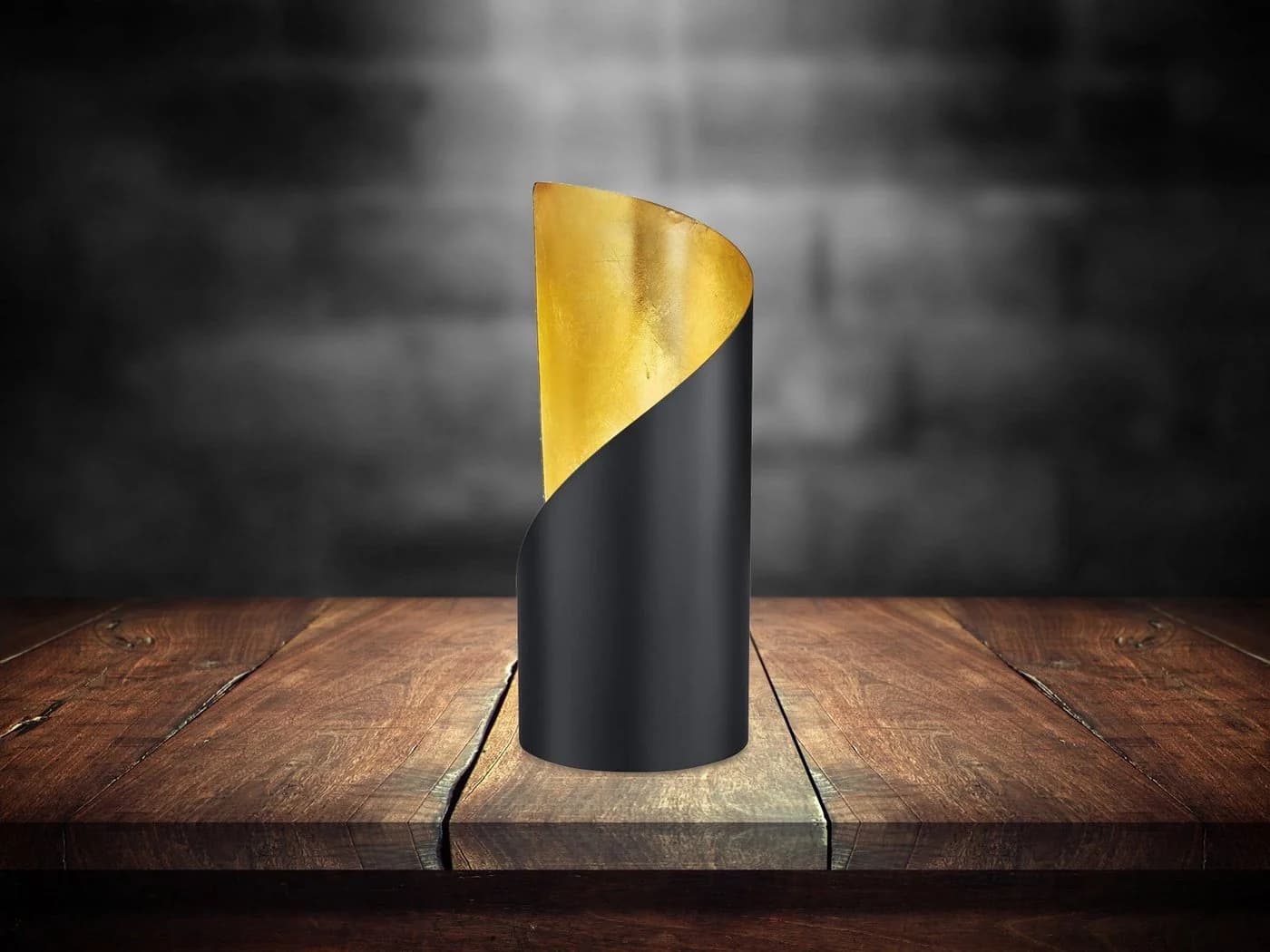 Reality Leuchten LED Nachttischlampe Schwarz Gold Metall - Bild 5
