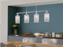 Reality Leuchten LED Pendelleuchte, Dimmfunktion, LED wechselbar, Warmweiß, ausgefallene mit Kristall-Behang hängend über Esstisch, B: 80cm Bild 1