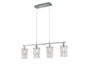 Reality Leuchten LED Pendelleuchte, Dimmfunktion, LED wechselbar, Warmweiß, ausgefallene mit Kristall-Behang hängend über Esstisch, B: 80cm Bild 2