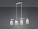 Reality Leuchten LED Pendelleuchte, Dimmfunktion, LED wechselbar, Warmweiß, ausgefallene mit Kristall-Behang hängend über Esstisch, B: 80cm Bild 3