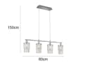 Reality Leuchten LED Pendelleuchte, Dimmfunktion, LED wechselbar, Warmweiß, ausgefallene mit Kristall-Behang hängend über Esstisch, B: 80cm Bild 4