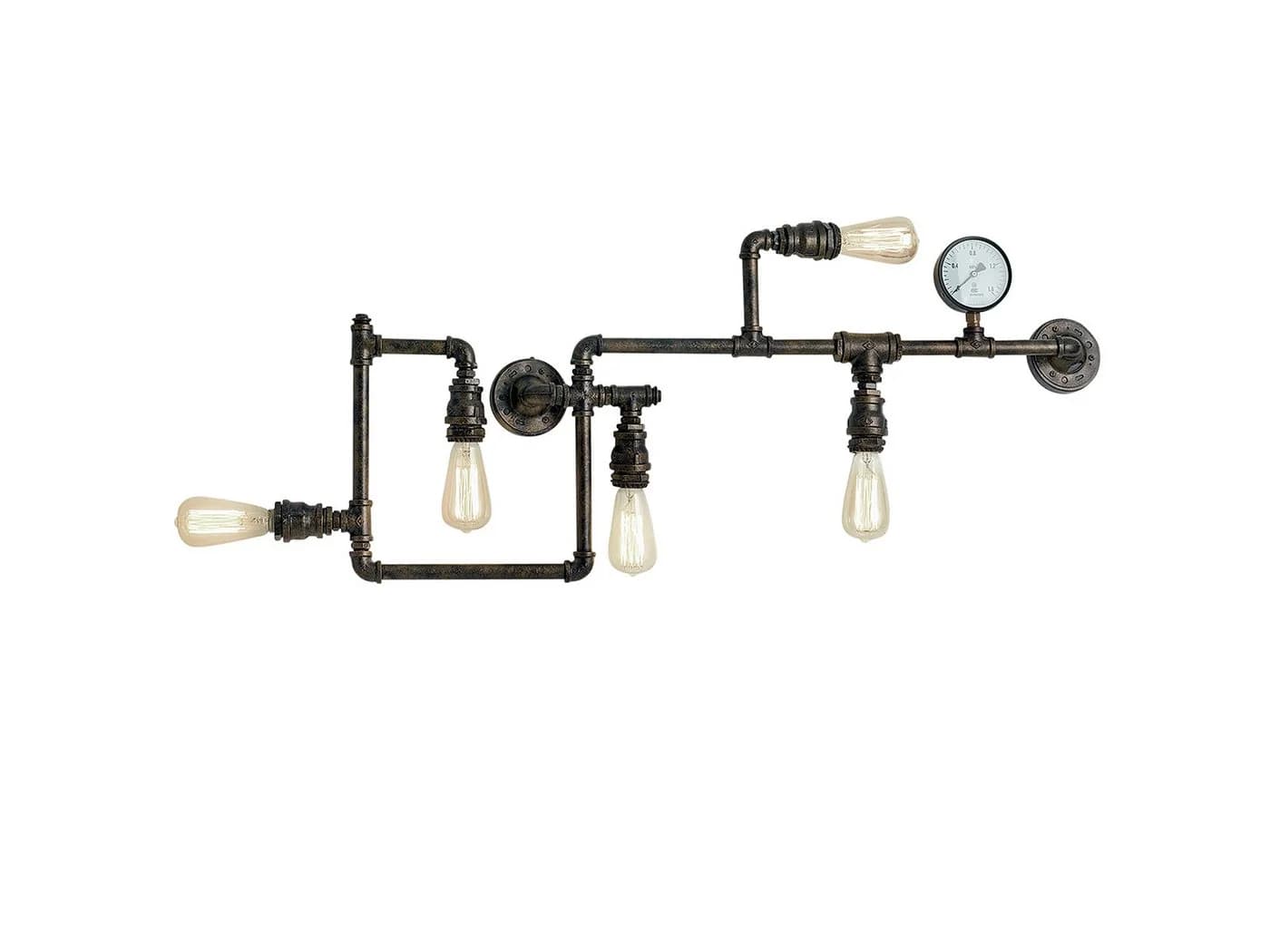 Luce Ambiente Design LED Wandleuchte Industrial 5-flammig Rost-Antik - Bild 2