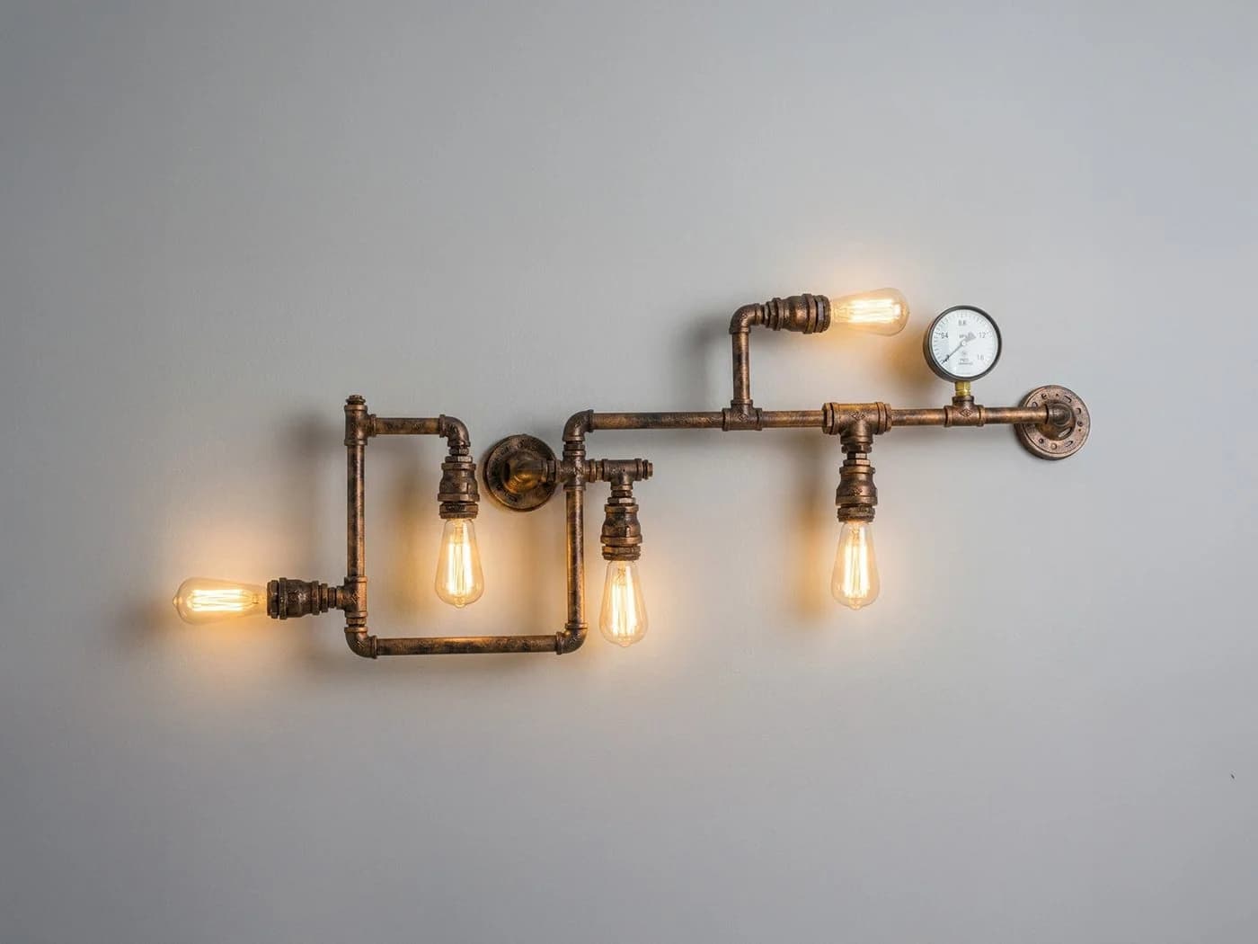 Luce Ambiente Design LED Wandleuchte Industrial 5-flammig Rost-Antik - Bild 3