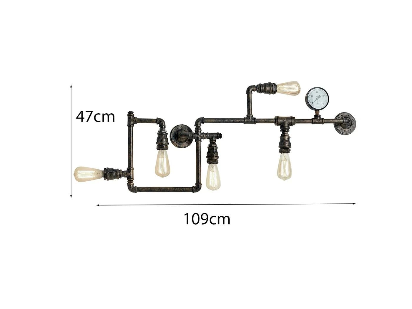 Luce Ambiente Design LED Wandleuchte Industrial 5-flammig Rost-Antik - Bild 4