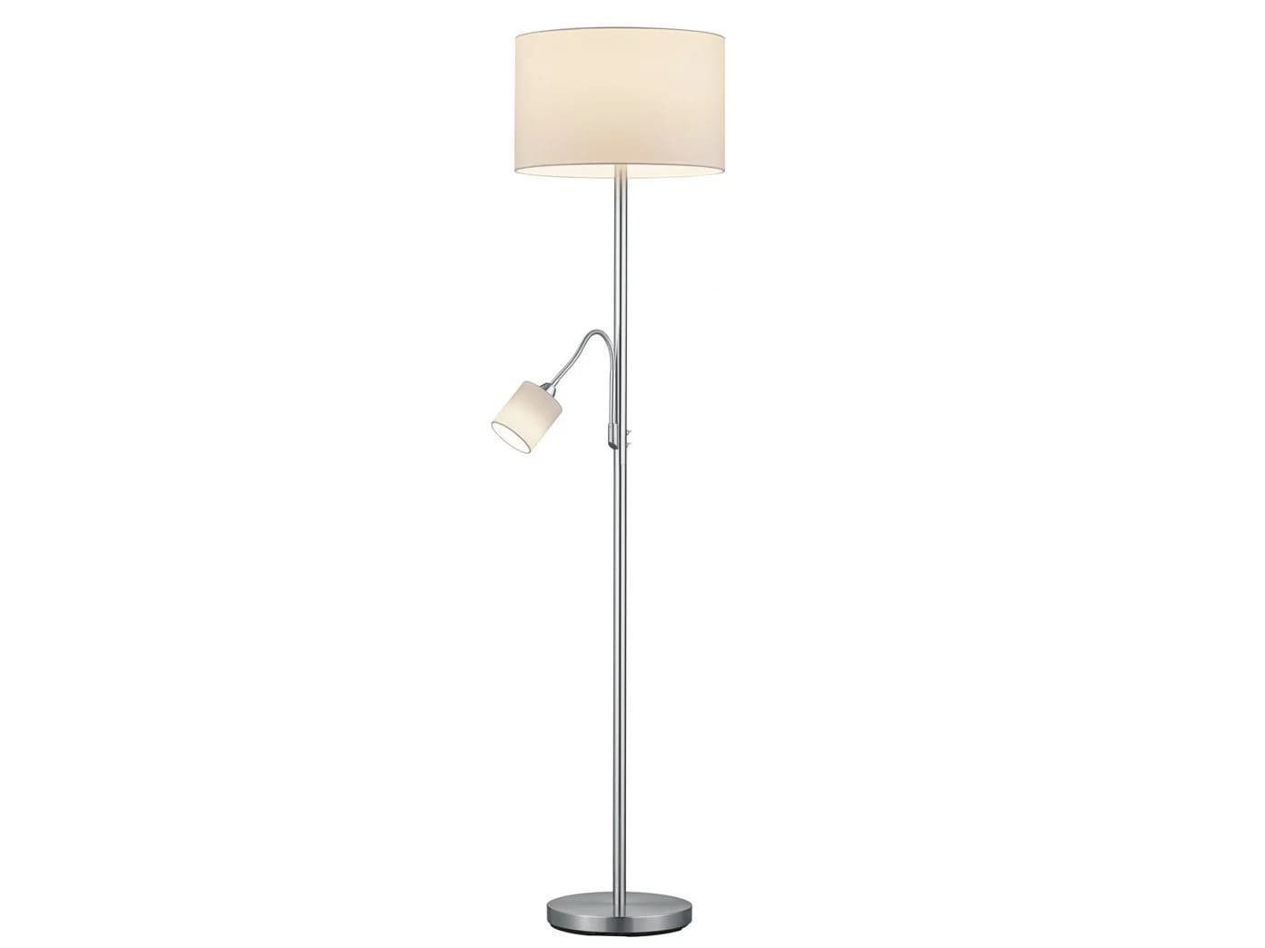 TRIO Leuchten LED Stehlampe Silber Weiß Dimmbar mit Leselampe - Bild 2