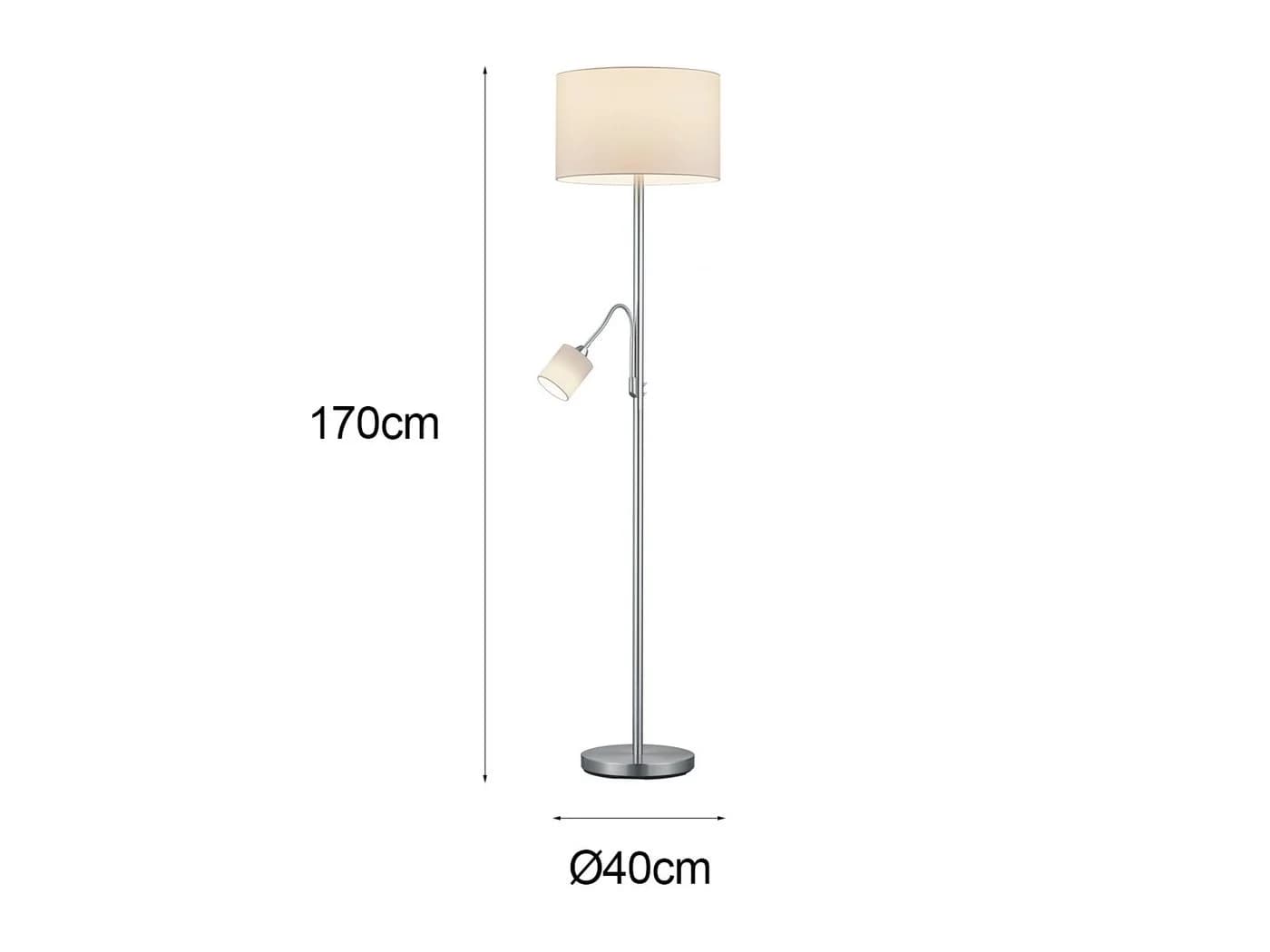 TRIO Leuchten LED Stehlampe Silber Weiß Dimmbar mit Leselampe - Bild 4