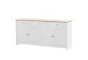 Flieks Sideboard Weiß Modern 4 Türen 3 Schubladen Bild 5