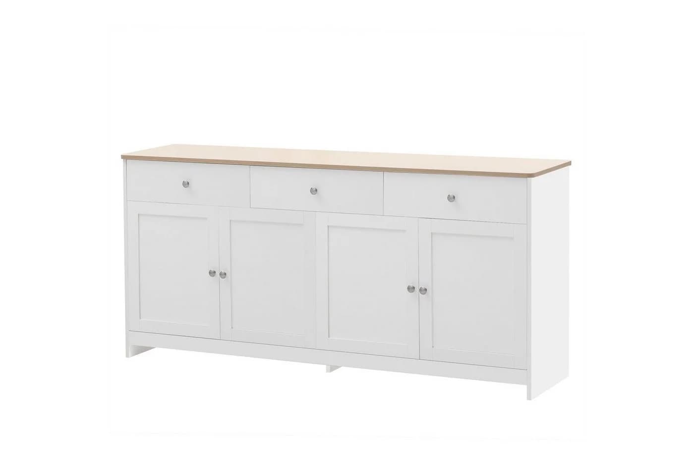 Flieks Sideboard Weiß Modern 4 Türen 3 Schubladen - Bild 5