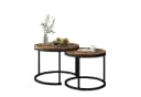 Merax Couchtisch Set rund Industrial Holzplatte Bild 2