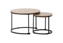 Merax Couchtisch Set 2-tlg. Rund Industrial Eiche Holz Bild 1