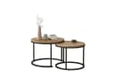 Merax Couchtisch Set 2-tlg. Rund Industrial Eiche Holz Bild 2