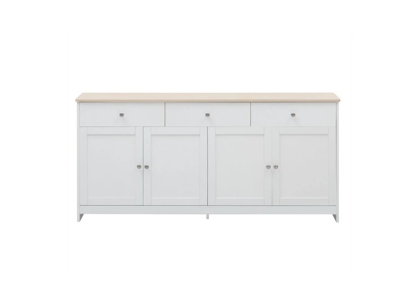 Merax Sideboard Landhausstil 160cm mit Schubladen und Türen - Bild 3