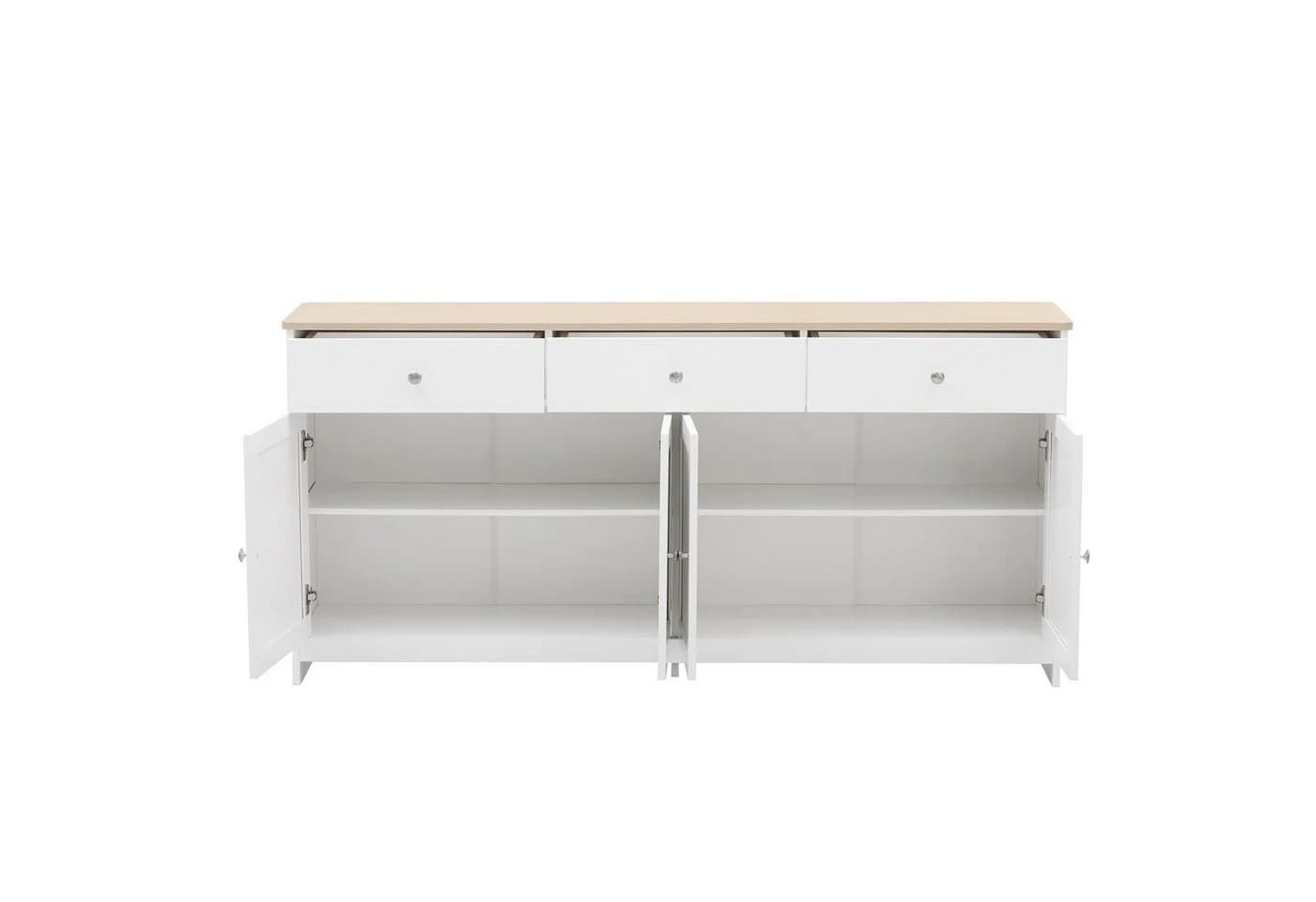 Merax Sideboard Landhausstil 160cm mit Schubladen und Türen - Bild 4