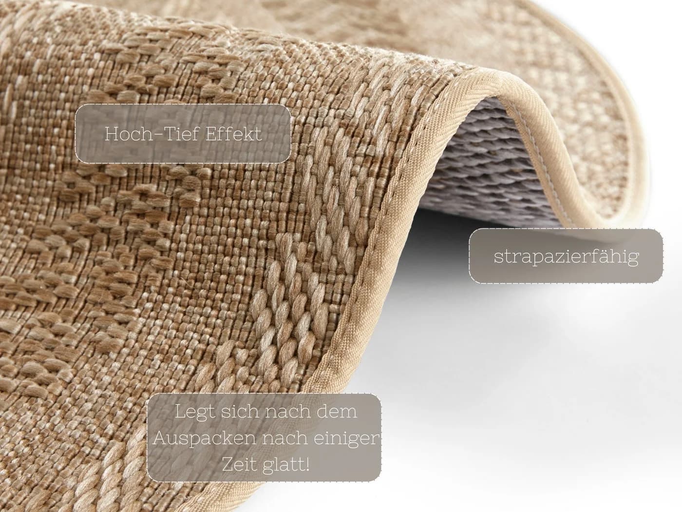 NORTHRUGS Almendro Teppich Beige Braun Polypropylen - Bild 4