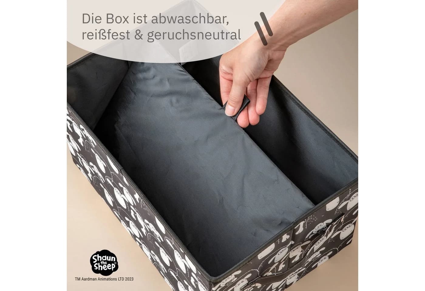 Lifeney Aufbewahrungsbox mit Deckel Shaun das Schaf Weiß/Schwarz - Bild 4