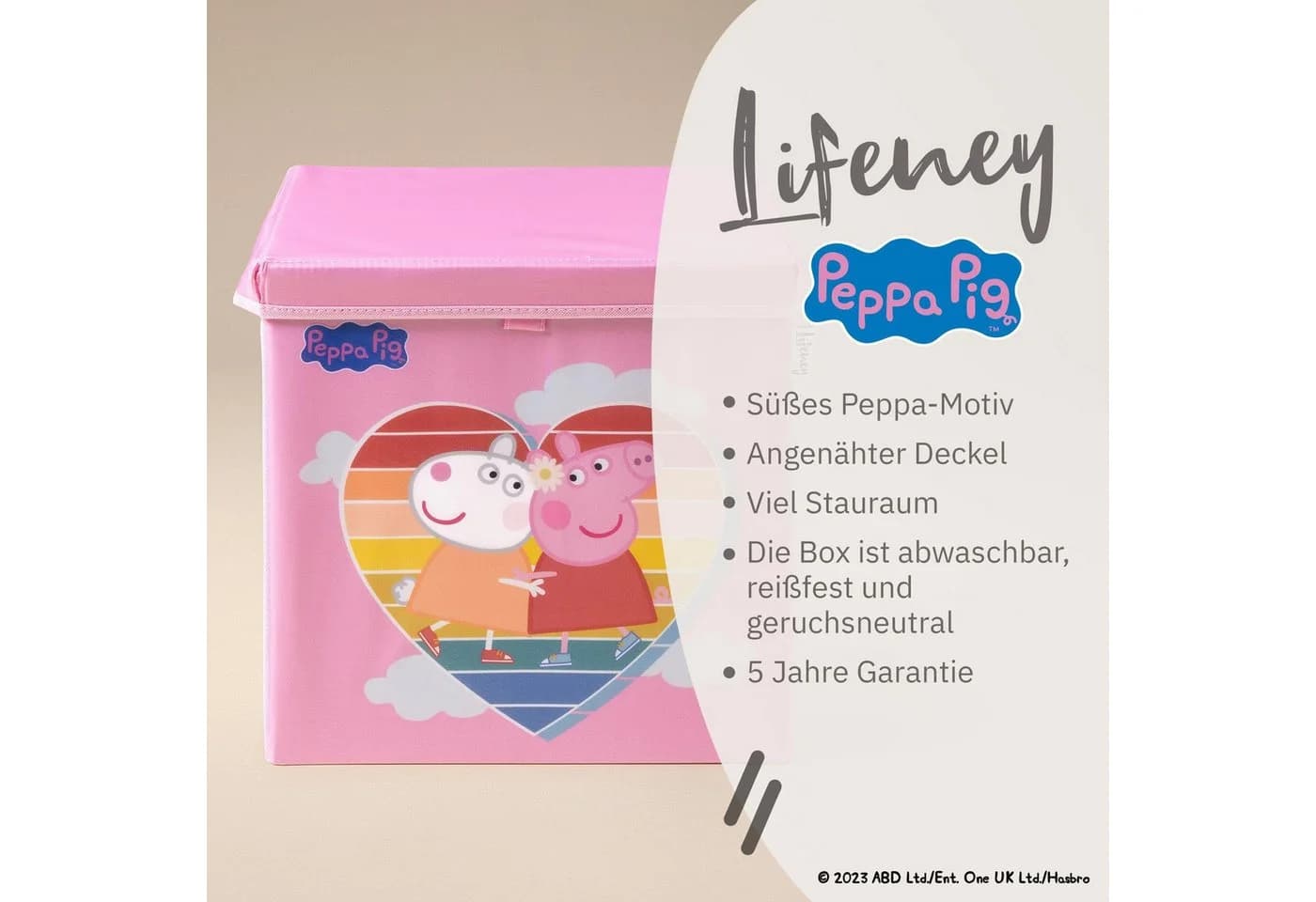 Lifeney Aufbewahrungsbox Rosa Peppa Pig Motiv - Bild 3