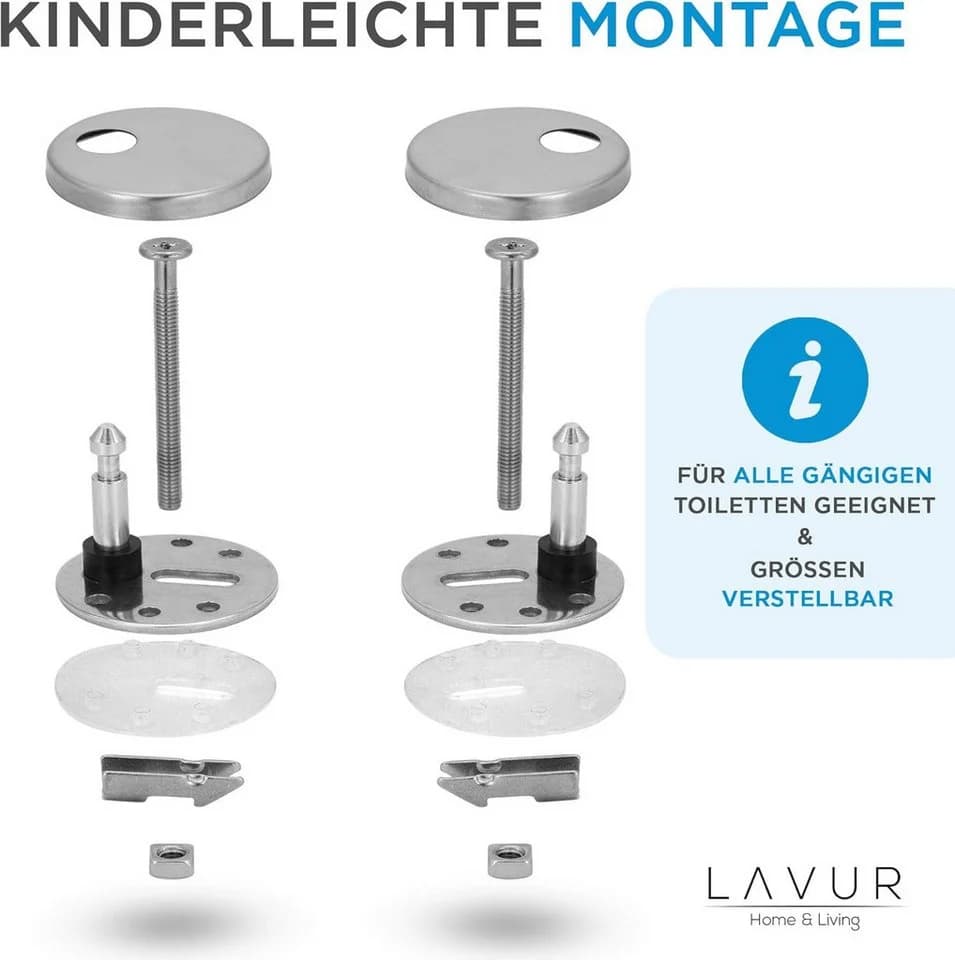LAVUR WC-Sitz Duroplast mit Absenkautomatik & Quick-Release