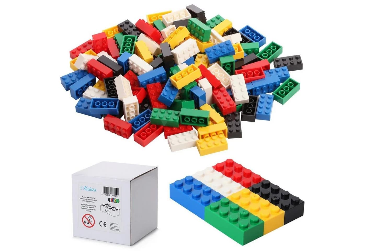 Katara 120 Steckbausteine 4x2 Noppen Bunt Kompatibel LEGO® - Bild 2