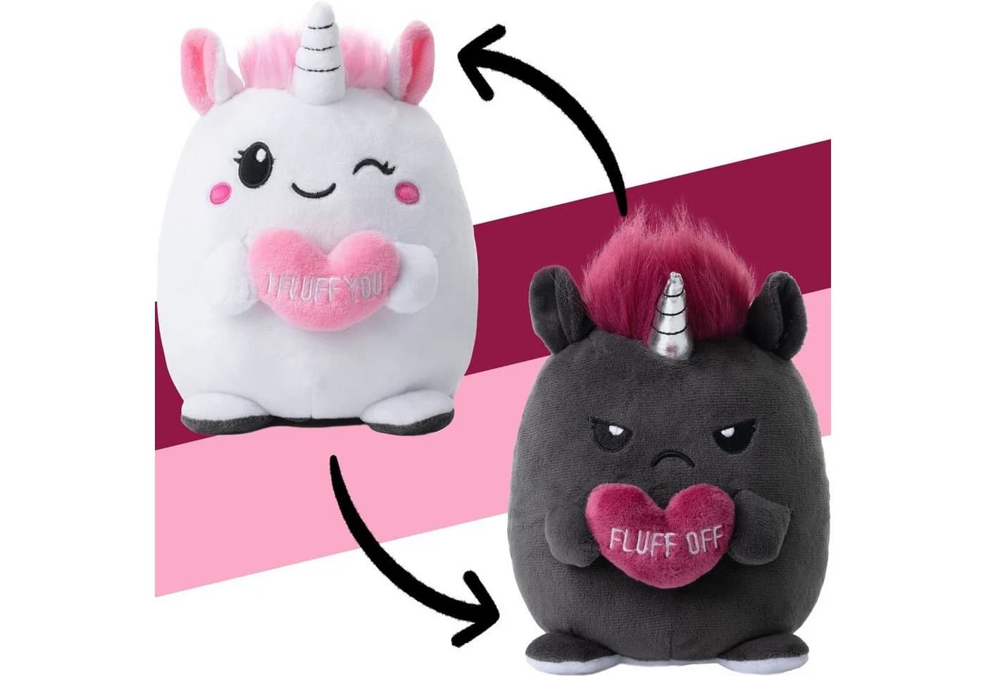 Corimori Wendekuscheltier Einhorn 16cm Weiß/Rosa/Anthrazit - Bild 2