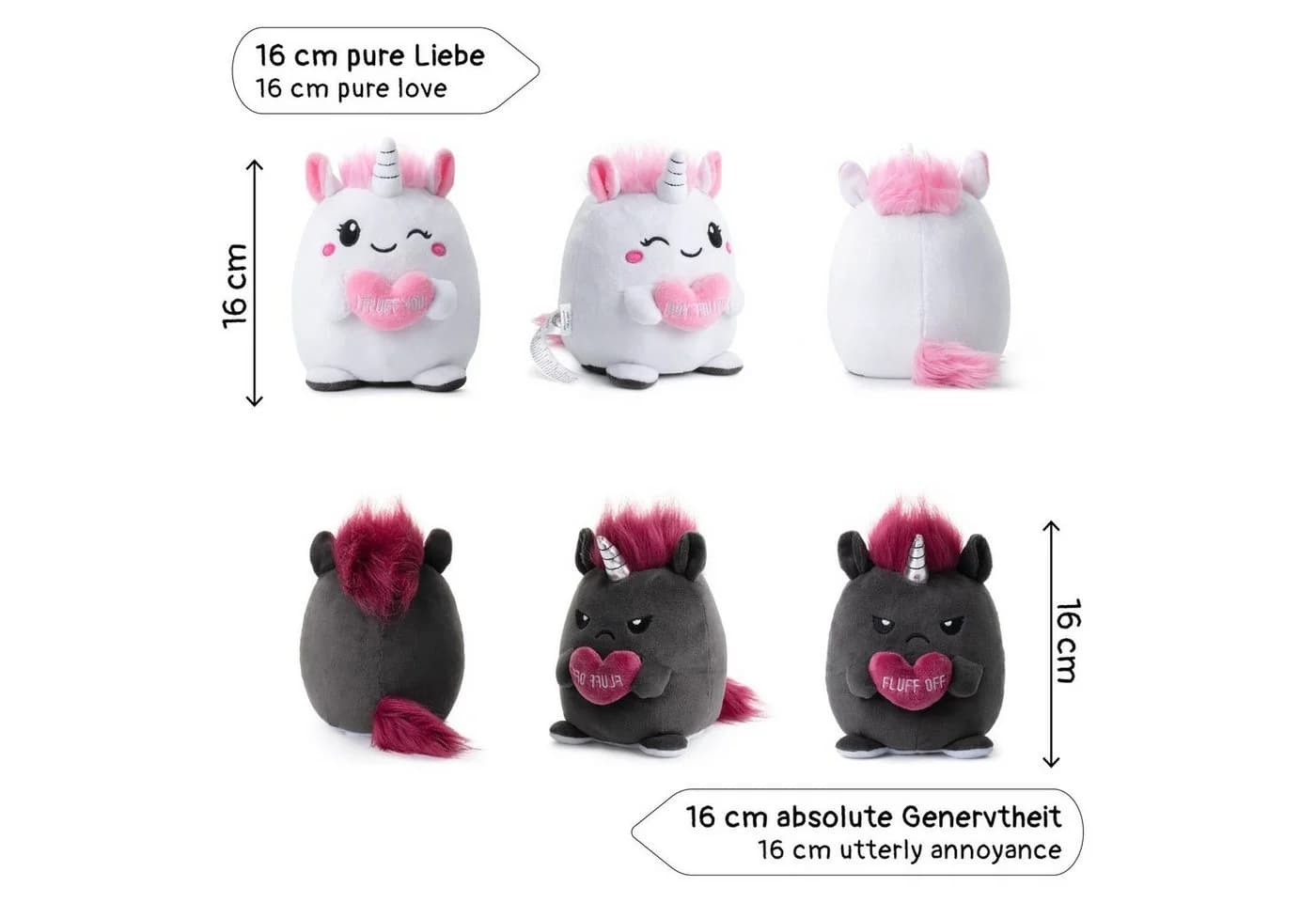 Corimori Wendekuscheltier Einhorn 16cm Weiß/Rosa/Anthrazit - Bild 3