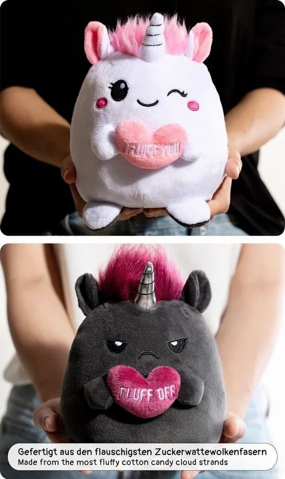 Corimori Wendekuscheltier Einhorn 16cm Weiß/Rosa/Anthrazit - Bild 4