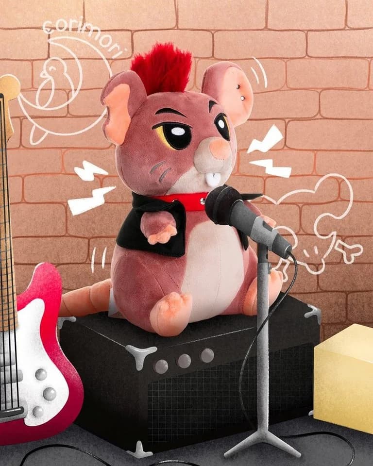 Corimori Punk-Ratte Kuscheltier 26cm Plüschtier Braun Rot Schwarz