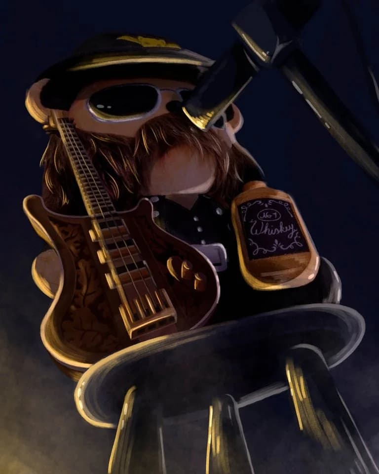 Corimori Kuscheltier 25cm Motörhead Lemmy Kilmister Schwarz