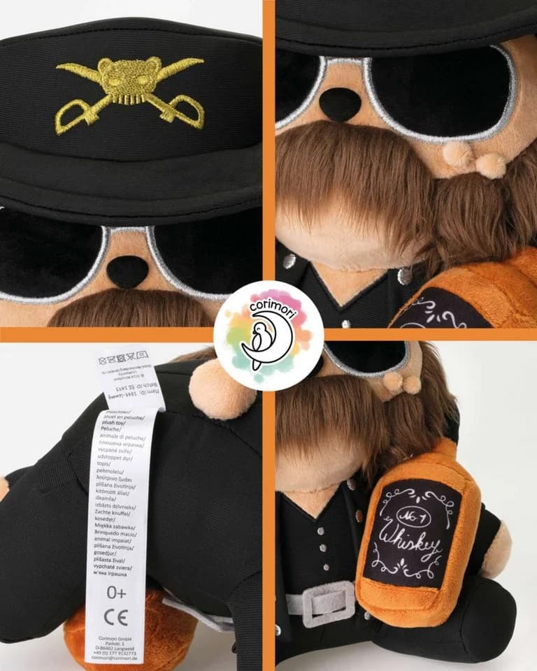 Corimori Kuscheltier 25cm Motörhead Lemmy Kilmister Schwarz - Bild 5