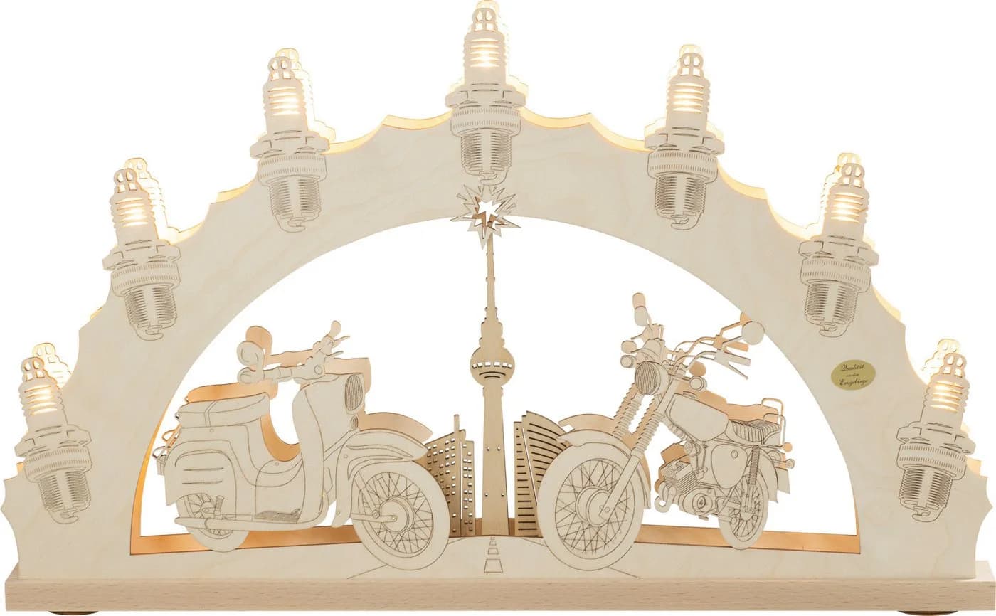 SAICO Original LED Schwibbogen 3D-Lichterbogen Moped