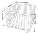 Waldin Baby Laufstall Massivholz höhenverstellbar grau Bild 1