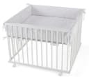 Waldin Baby Laufstall Massivholz höhenverstellbar grau Bild 2