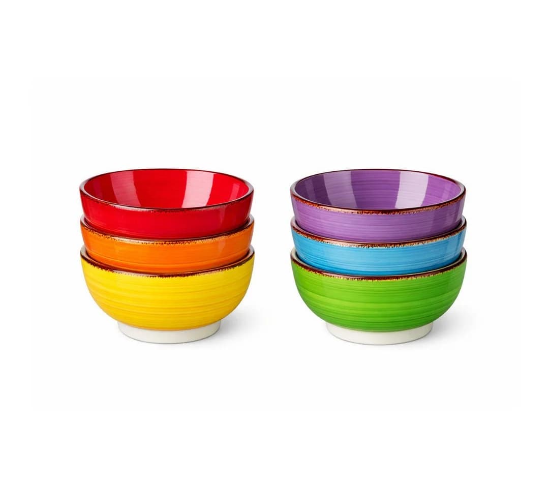 Riyashop Geschirr-Set 6-teilig Porzellan Uni-Farben - Bild 5