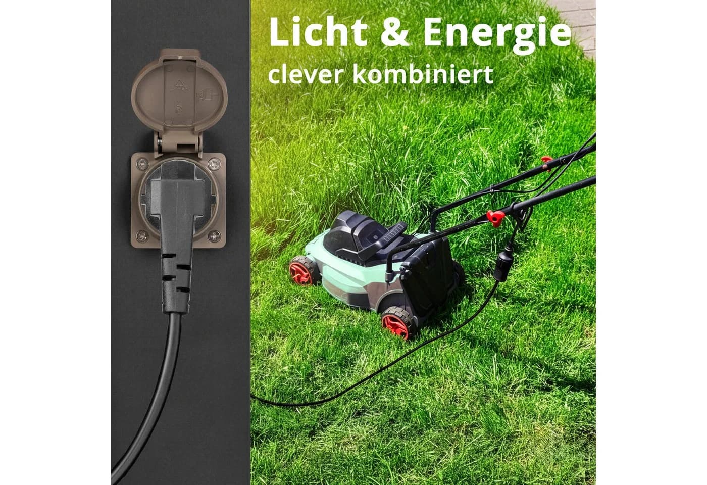 Grafner Außen-Stehlampe mit 2 Steckdosen und Bewegungsmelder, anthrazit - Bild 4