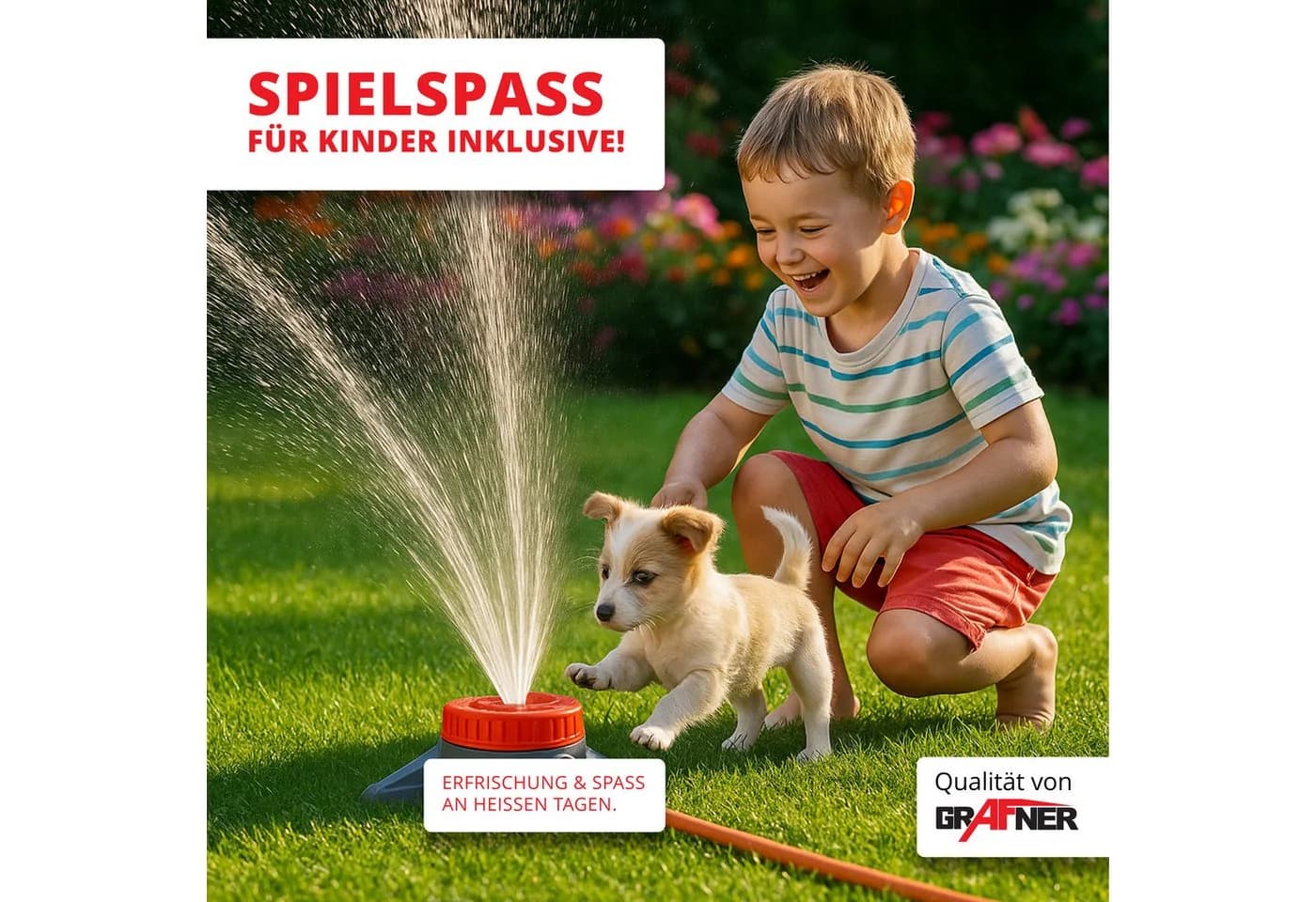 Grafner Rasensprenger Bewässerungssystem 8 Sprüh-Funktionen Rot - Bild 5