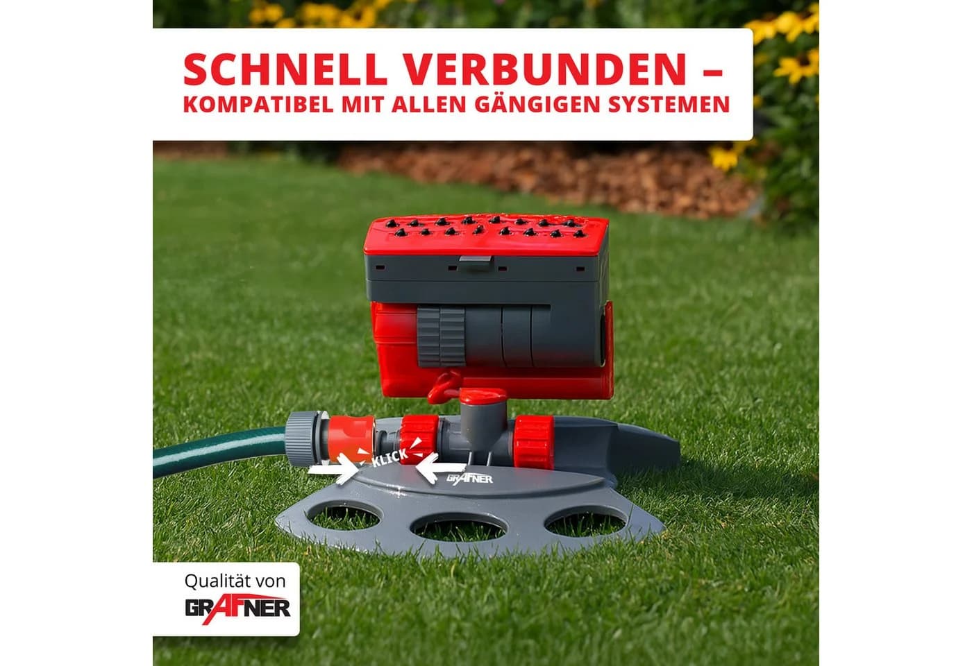 Grafner Rasensprenger Viereckregner mit einstellbarer Reichweite bis 180 m² - Bild 4