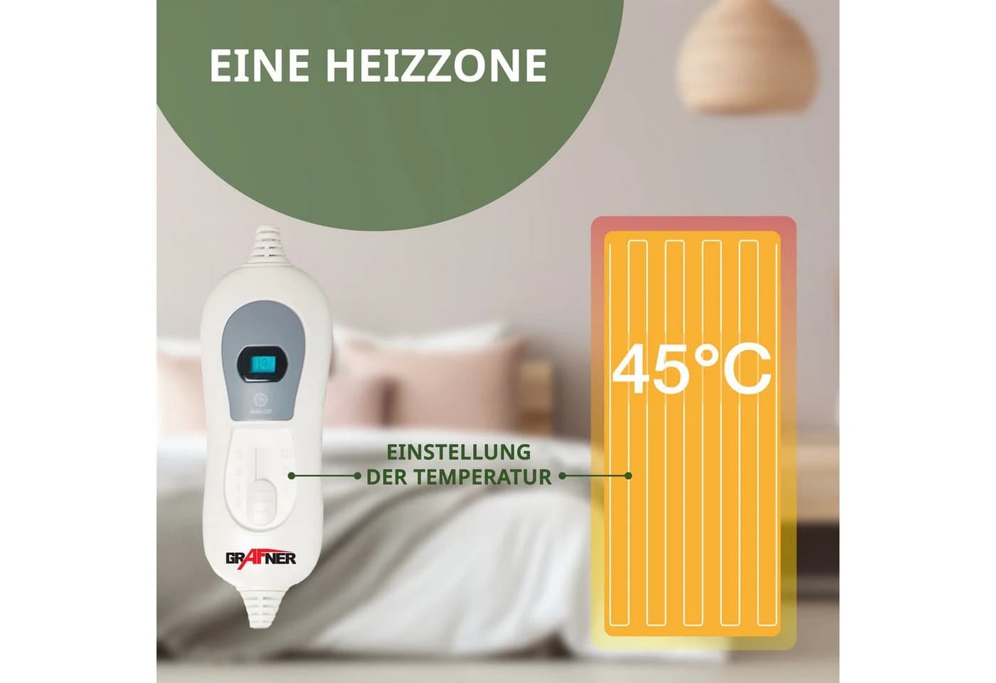 Grafner Wärmeunterbett Polyester elektro Heizzonen Heizdecke LCD-Display - Bild 3