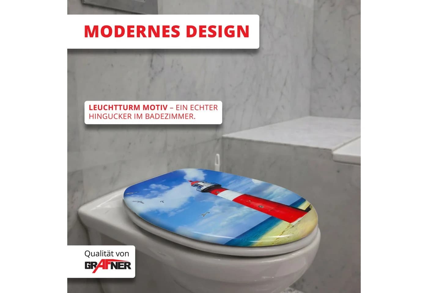 Grafner WC-Sitz in verschiedenen Designs Antibakteriell