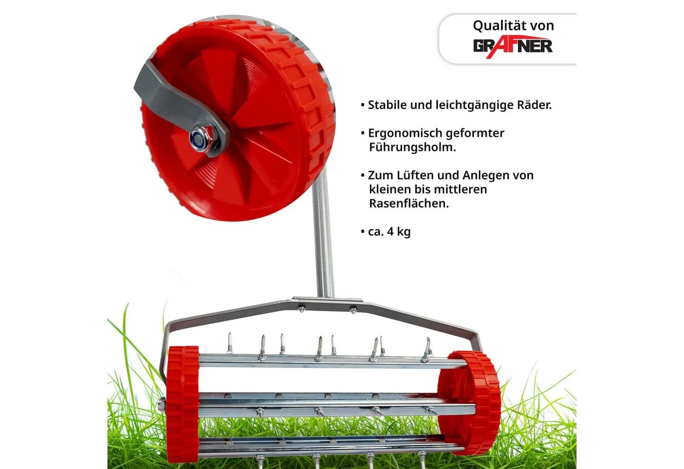 Grafner Rasenlüfter Walze mit Stiel, 44 cm Arbeitsbreite - Bild 4