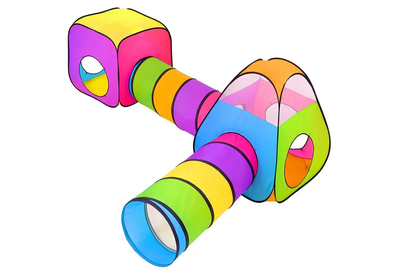Grafner Spielzelt 4-in-1 mit Tunnel und Pyramide Bunt Pop-Up - Bild 2