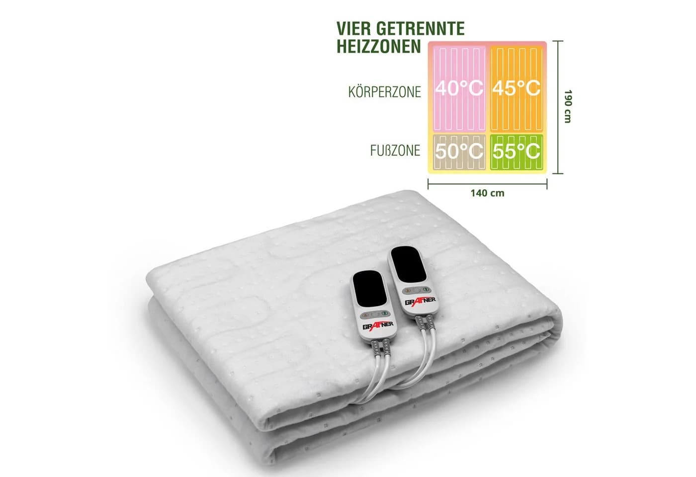 Grafner Wärmeunterbett Polyester Elektro Heizzonen Heizdecke - Bild 2