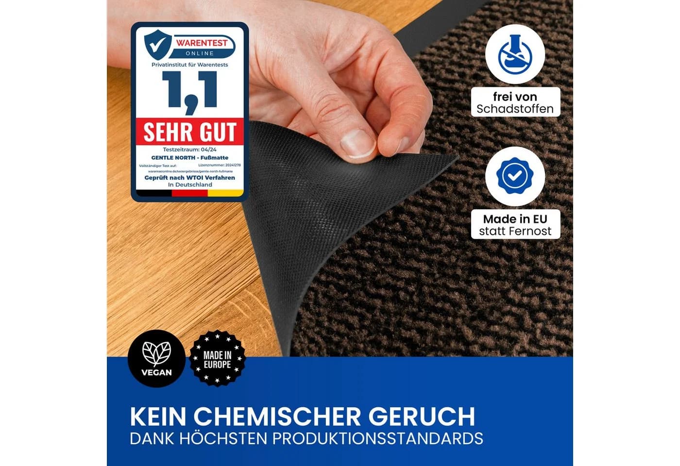 Gentle North Fußmatte für Innen & Außen - Schmutzfangmatte Braun-Schwarz - Bild 4