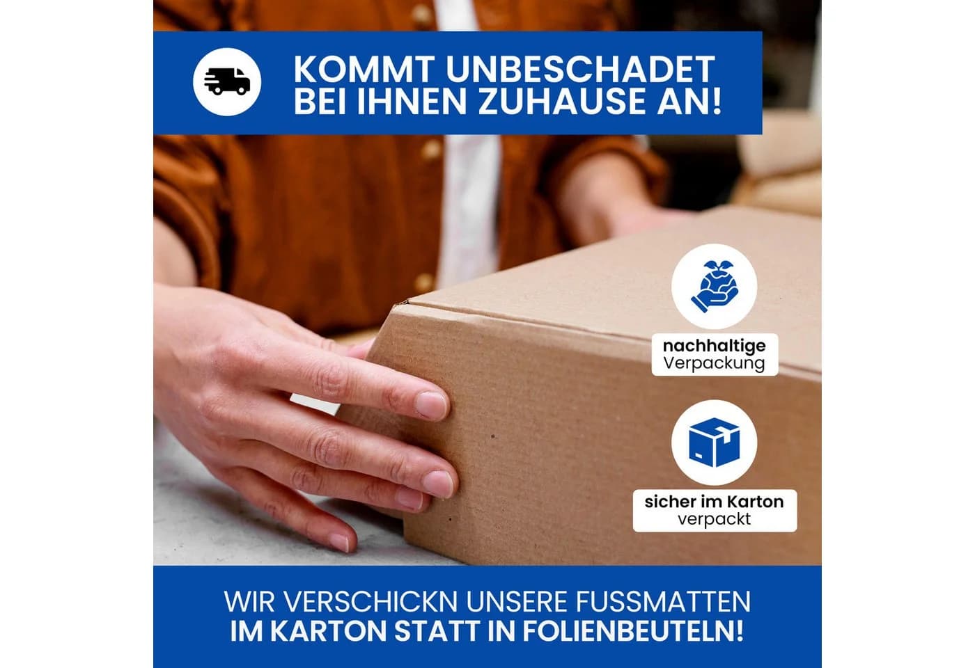 Gentle North Fußmatte Türkis-Schwarz Rutschfest Waschbar - Bild 5