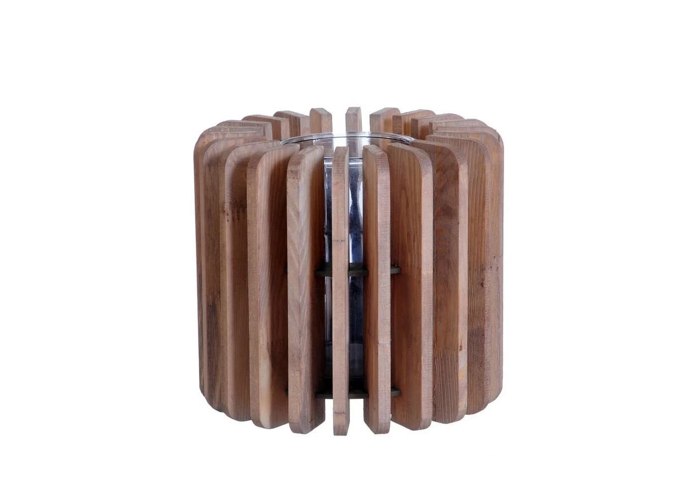 Small-Preis Windlicht Holz Extravagant Glaseinsatz - Bild 2