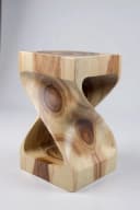 FaHome Beistelltisch Holzhocker Massiv Samanholz Geschwungen Bild 3