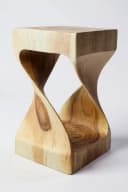 FaHome Beistelltisch Holzhocker Massiv Samanholz Geschwungen Bild 4