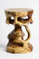 FaHome Beistelltisch Holzhocker Rund Braunes Suarholz Bild 2