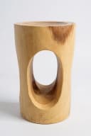 FaHome Beistelltisch Holzhocker Massiv Rund 50x30x30cm Bild 4