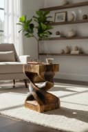 FaHome Beistelltisch Holz Flambiert Massiv Bild 1
